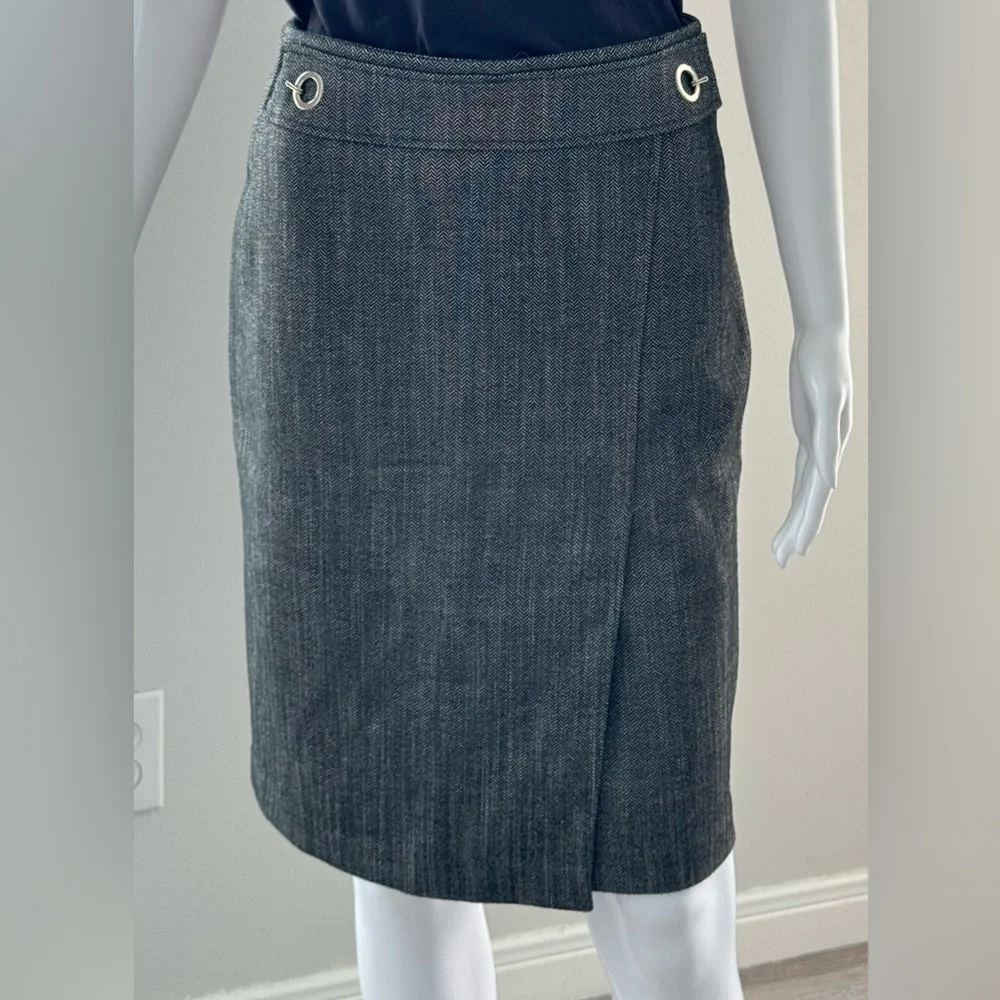 NWT H&M Pencil Skirt Women 4 Black Gray Knee Length Office Career Academia - Picture 8 of 13